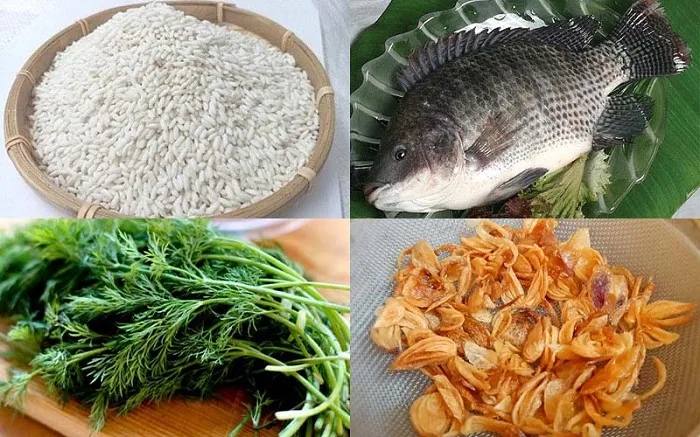 Nguyên liệu cơ bản làm món Xôi cá rô phi thơm ngon