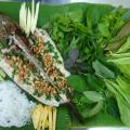 Cá lóc nướng cuốn rau củ sống cực ngon