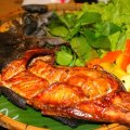 Cá basa nướng rau húng lủi