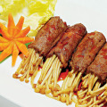 Cá cuốn nấm nướng sốt chanh dây
